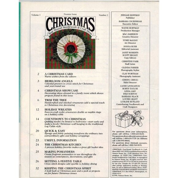 CHRISTMAS YEAR-ROUND NEEDLEWORK & CRAFT IDEAS PREMIER ISSUE, VOL. 1, NO. 1 - Picture 2 of 12